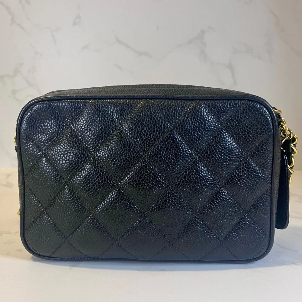 SOLD Vintage Small Chanel Black Caviar Camera Bag - Picture 7 of 16